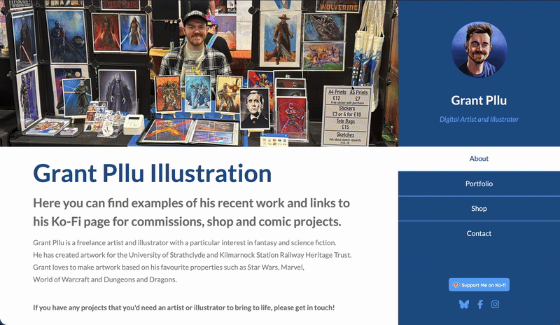 GIF scrolling through client website